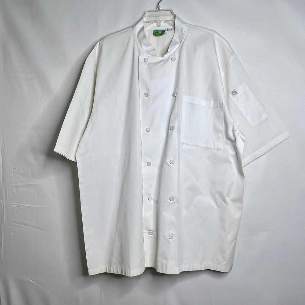 Chef‎ Works White Short Sleeve Chef Coat Mens XL Kitchen Uniform Professional